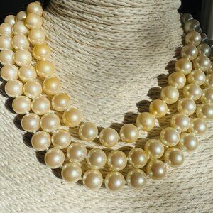 Three strand Faux pearl necklace